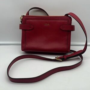 Red Leather Crossbody Bag - Ralph Lauren